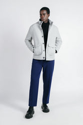 GIUBBOTTO COLLO IN PIEDI IN PANNO GRIGIO CHIARO